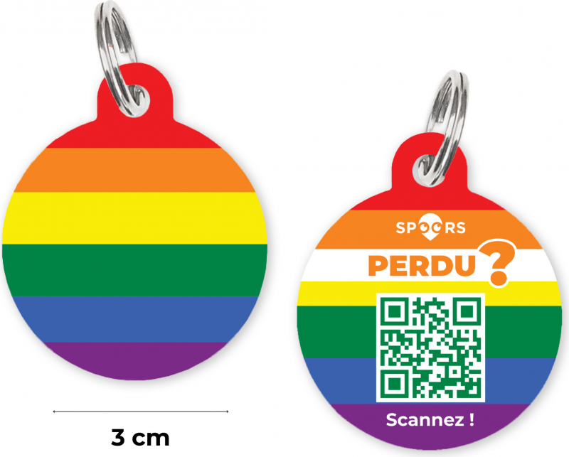 SPOORS Médaille digitalisée pour chien avec QR code - LGBT