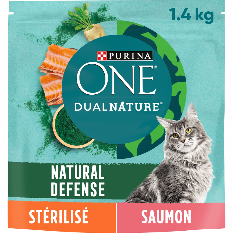 PURINA ONE Dual Nature mit Lachs für sterilisierte Katzen
