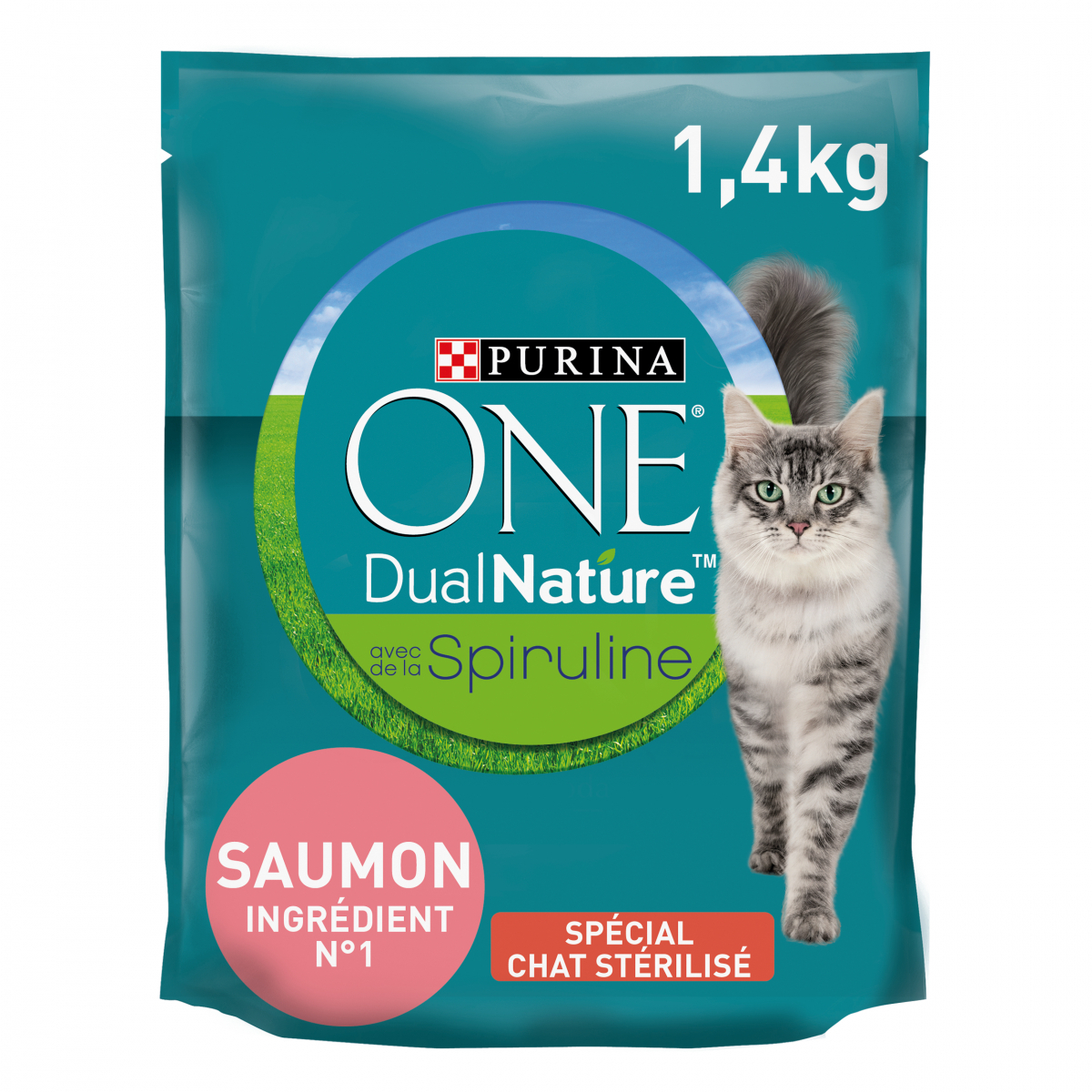 PURINA ONE Dual Nature Salmón y espirulina pienso para gatos esterilizados