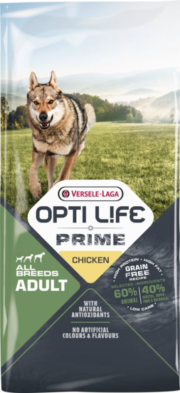Opti Life Prime Adult Chicken für erwachsene Hunde aller Rassen