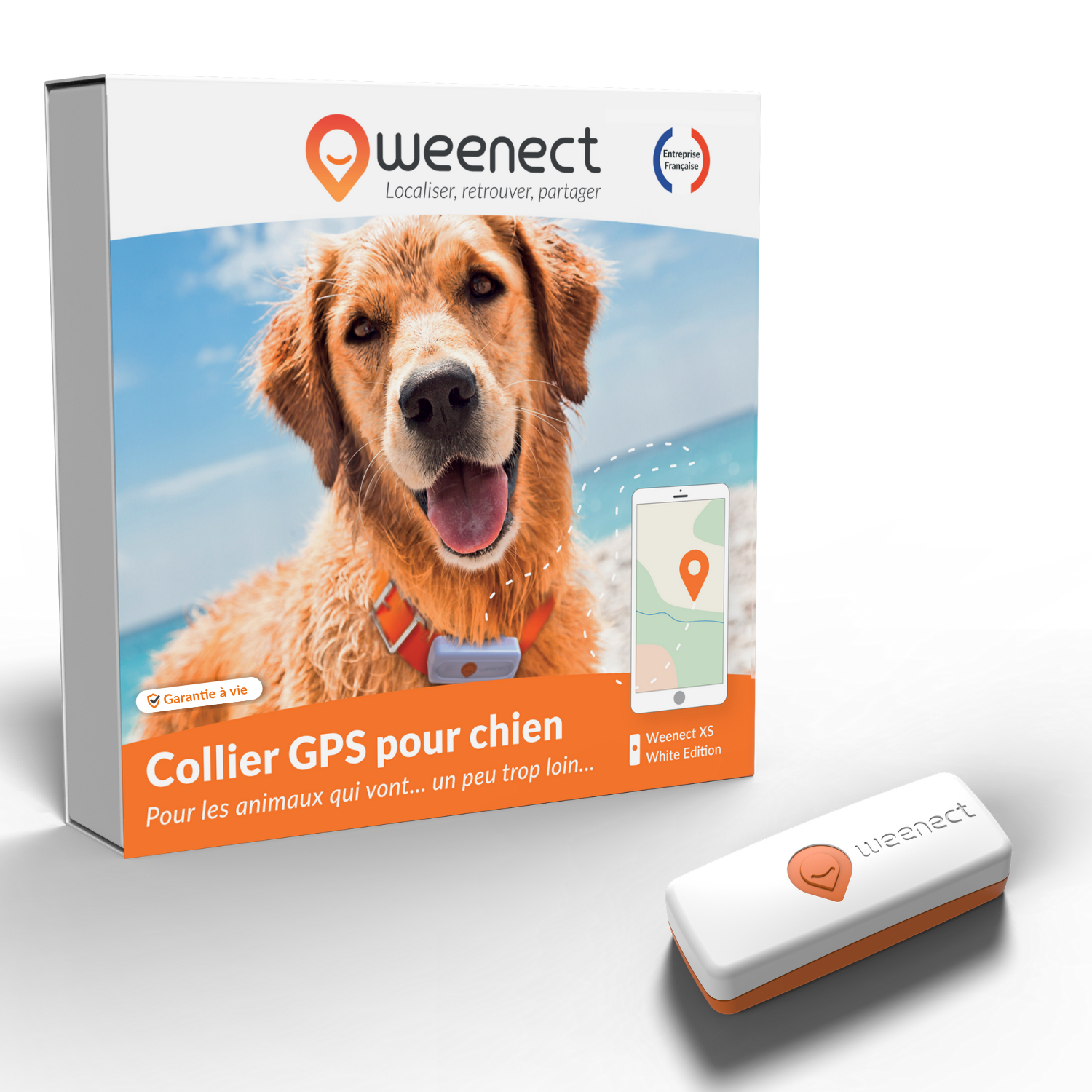 Rastreador GPS para perros Weenect XS (White/Black Edition 2023)