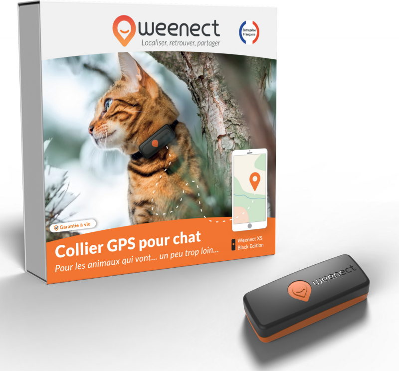 Traceur GPS pour chat Weenect XS (White/Black Edition 2023)