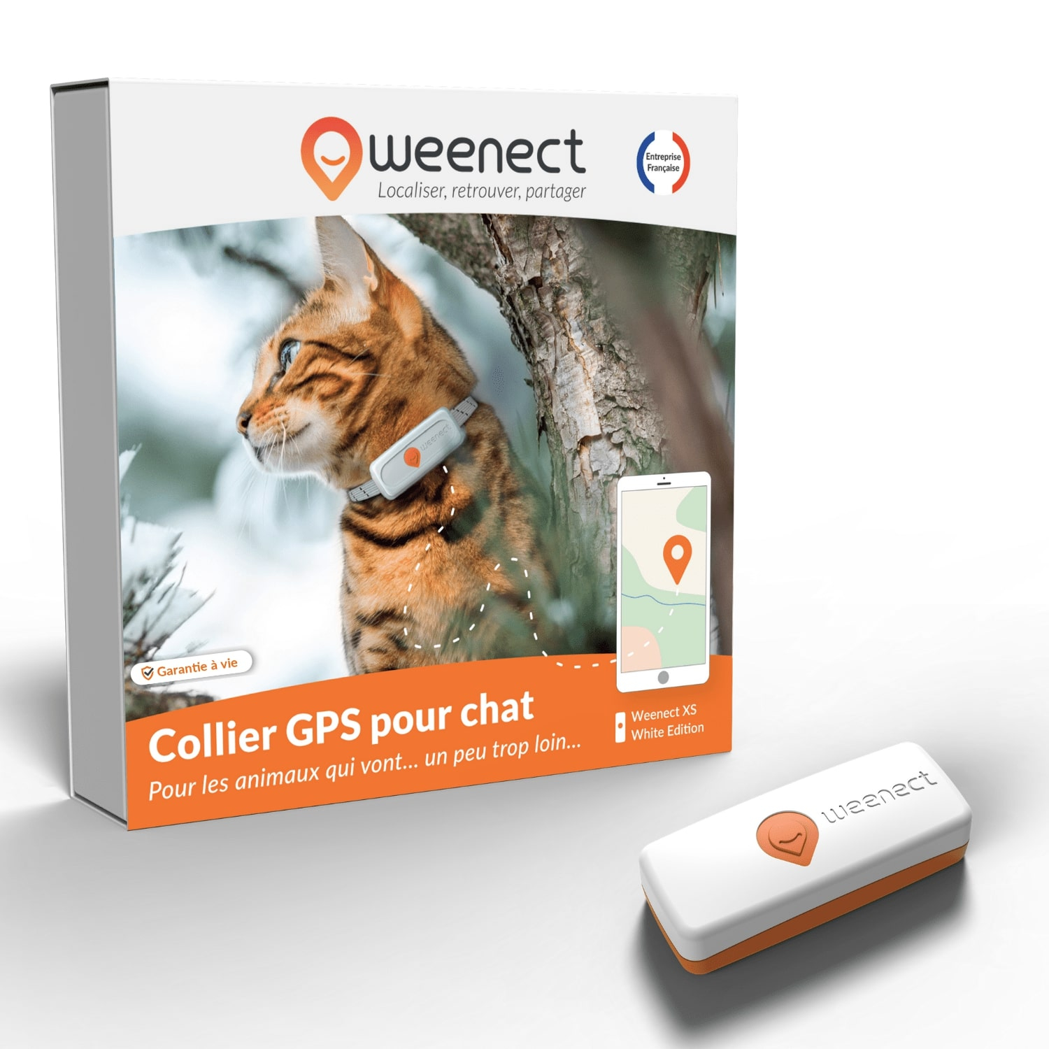 Weenect XS Cat GPS-Tracker (White/Black Edition 2023)