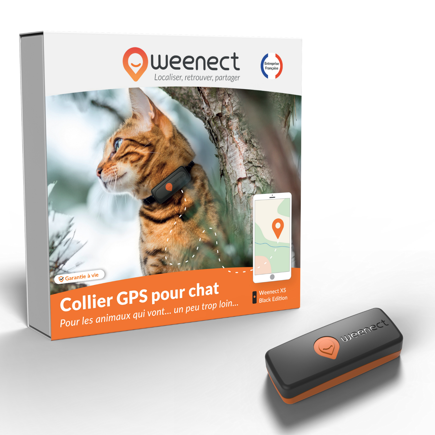Weenect XS GPS Cat Tracker (edizione bianca/nera 2023)