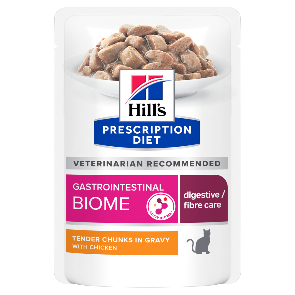 Saqueta refeição Hill's Prescription Diet Gastrointestinal Biome com frango para gato