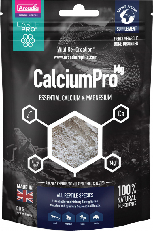 Arcadia CalciumPro Mg Suplemento de calcio y magnesio para reptiles