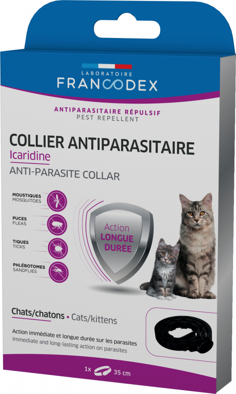 Francodex Collier Chat Icaridine anti-parasitaires