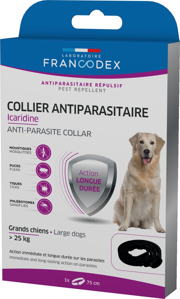 Francodex Collier Chien Icaridine anti-parasitaires 