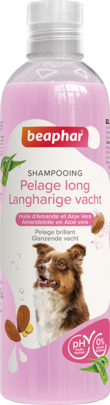 Shampoo essenziale per cani a pelo lungo con Aloe Vera e Olio di Mandorle