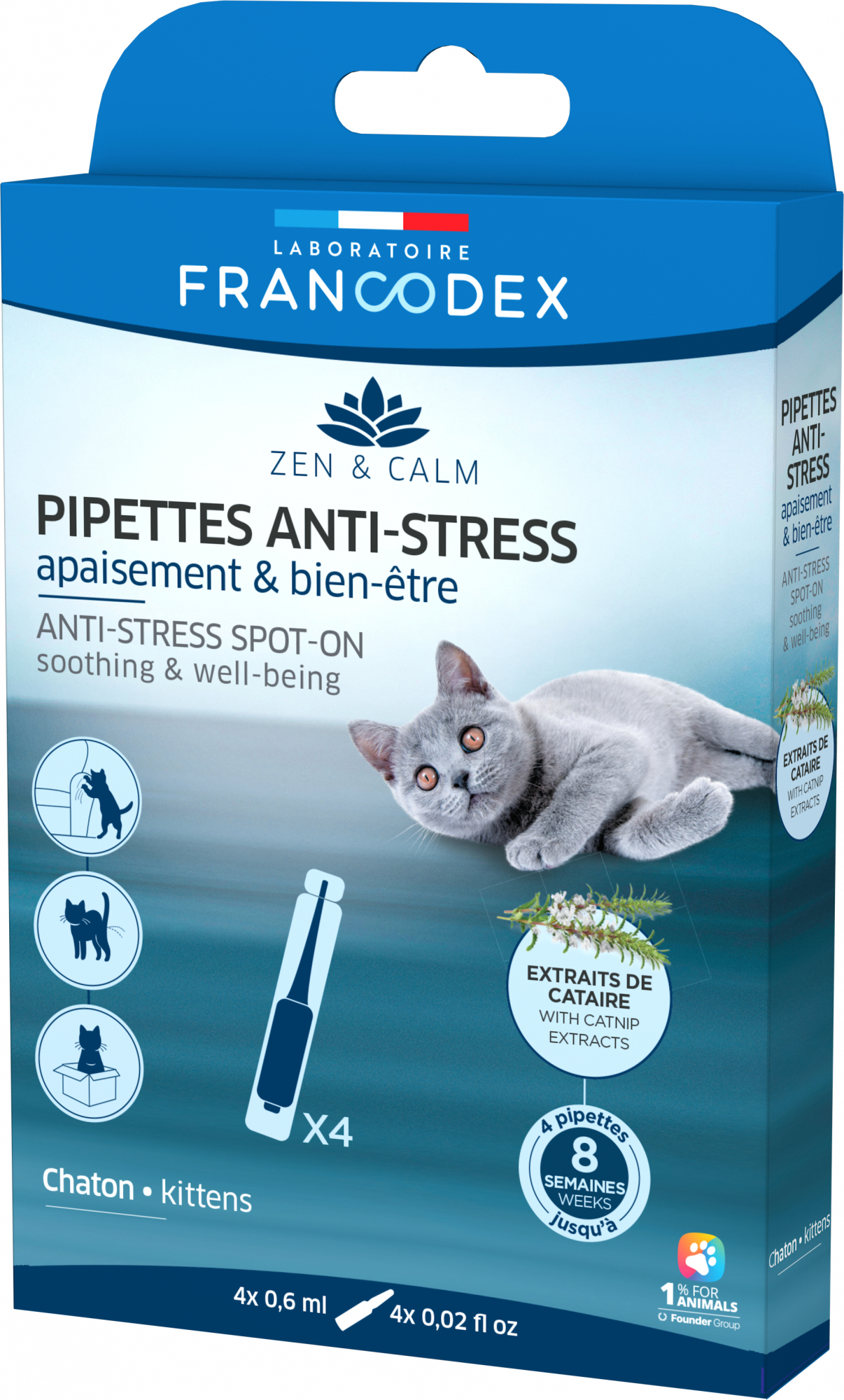 FRANCODEX Pipette Anti Stress Katze und Kätzchen