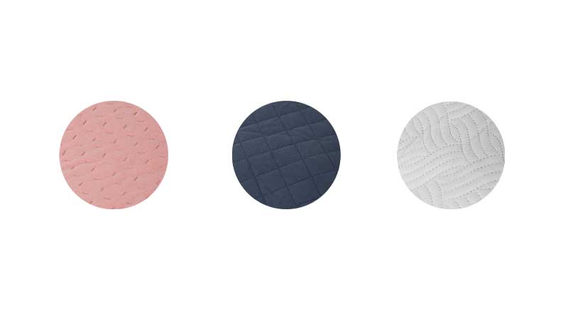différents coloris de la gamme de couchage zolia