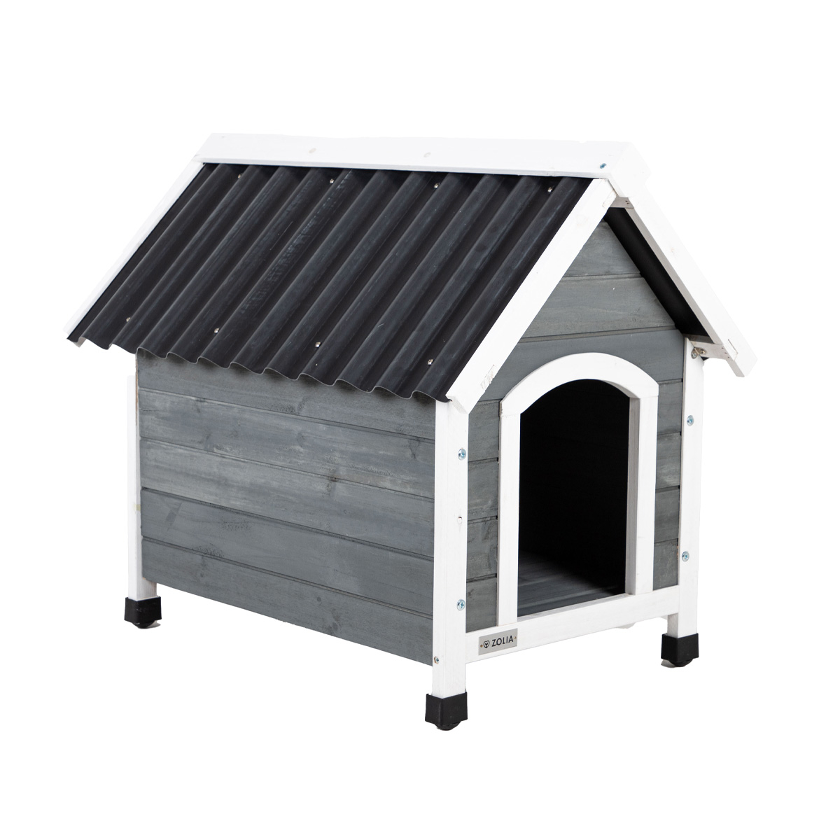 Caseta de madera para perros con techo de PVC Zolia Kiara