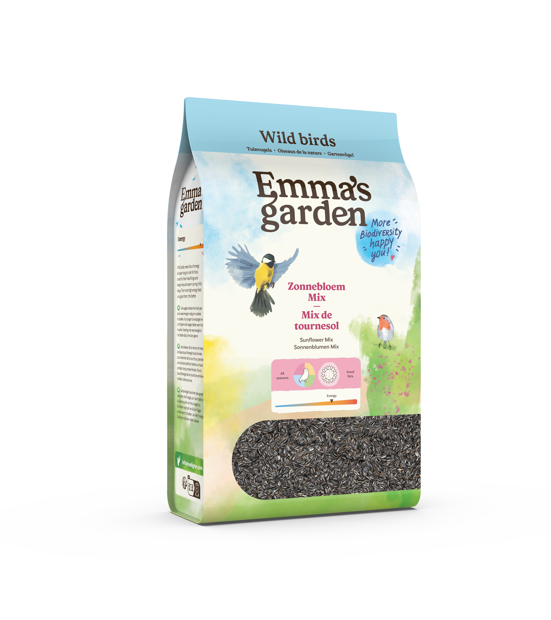 Mix di semi di girasole neri e a strisce Il giardino di Emma