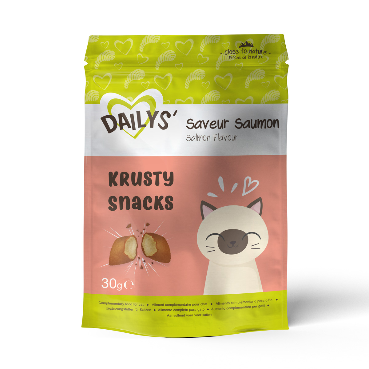 Dailys Krusty Snacks de Salmón para gatos