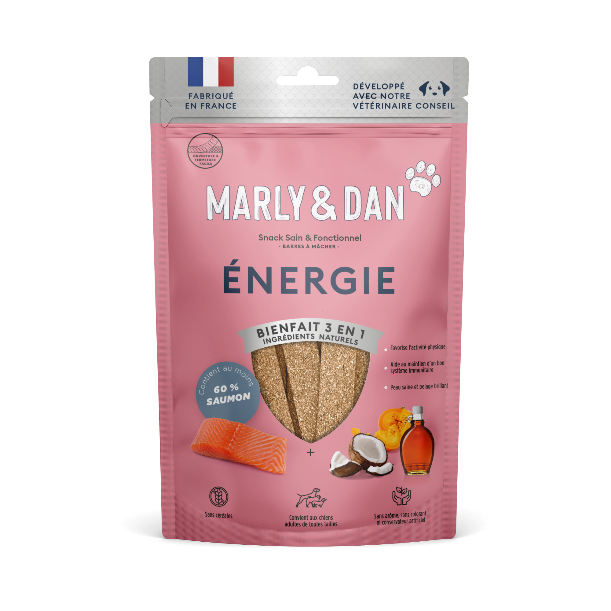 Marly & Dan Energie Barritas de salmón Snacks para perros