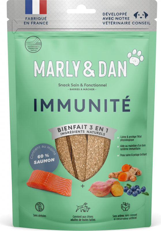 Marly & Dan Immunité Barritas de Salmón Snacks para perros