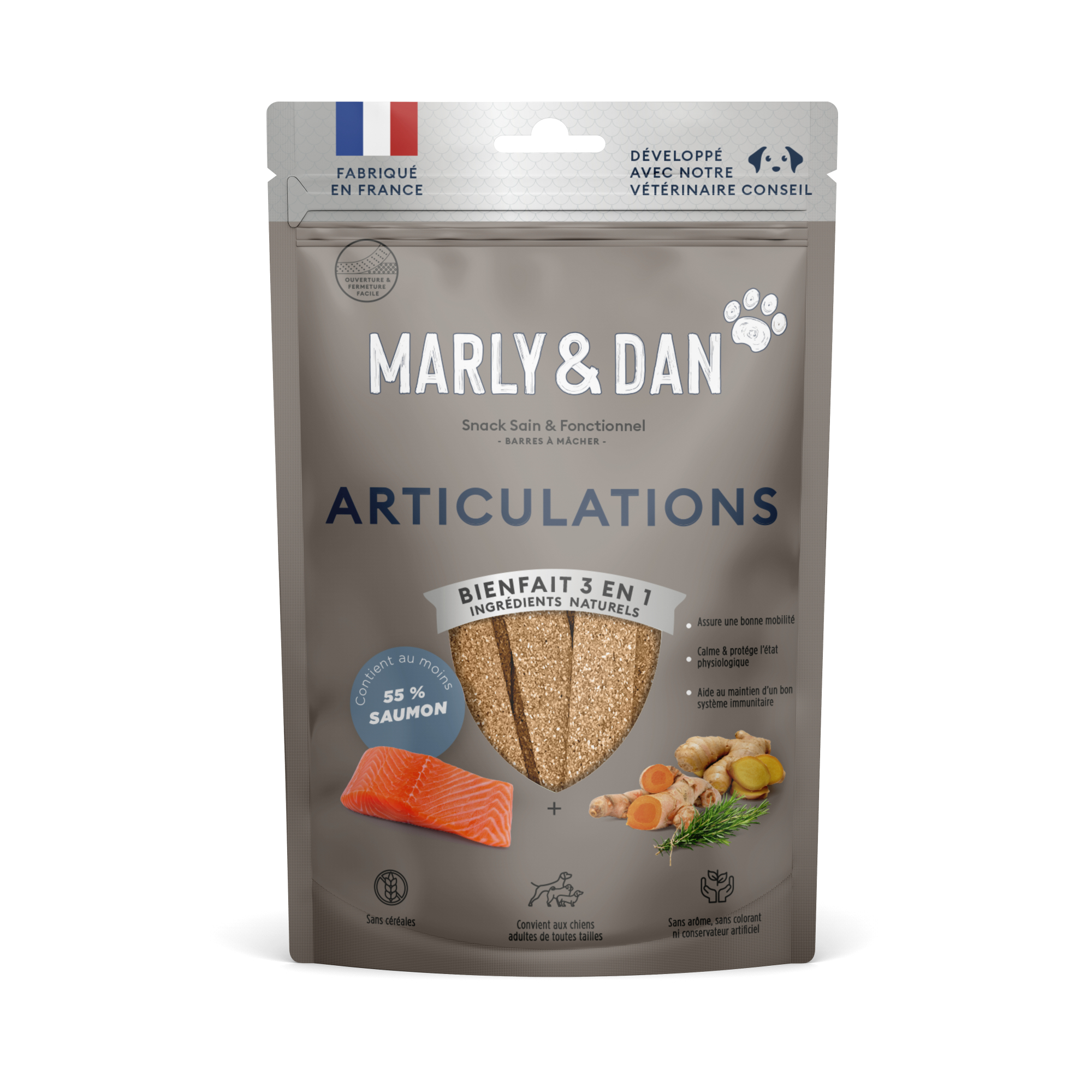 Marly & Dan Articulations Barritas de salmón Snacks para perros