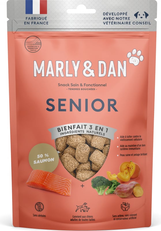 Marly & Dan Senior Salmón Tiernos snacks para perros mayores