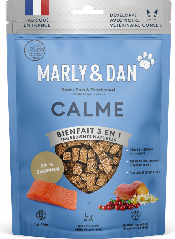 Marly & Dan Calme Tiernos snacks de salmón para gatos