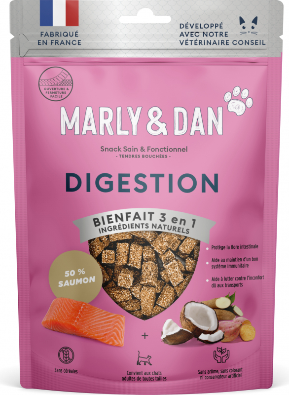 Marly & Dan Digestion Tiernos snacks de salmón para gatos