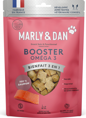 Marly & Dan Friandise Lyophilisée "Booster Omega 3" au saumon pour Chat