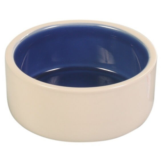 Ciotola ceramica in gres blu e beige