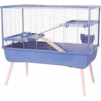 Cage pour lapin et grand rongeur - H92 cm à H114 cm - Zolux NEOLIFE bleue
