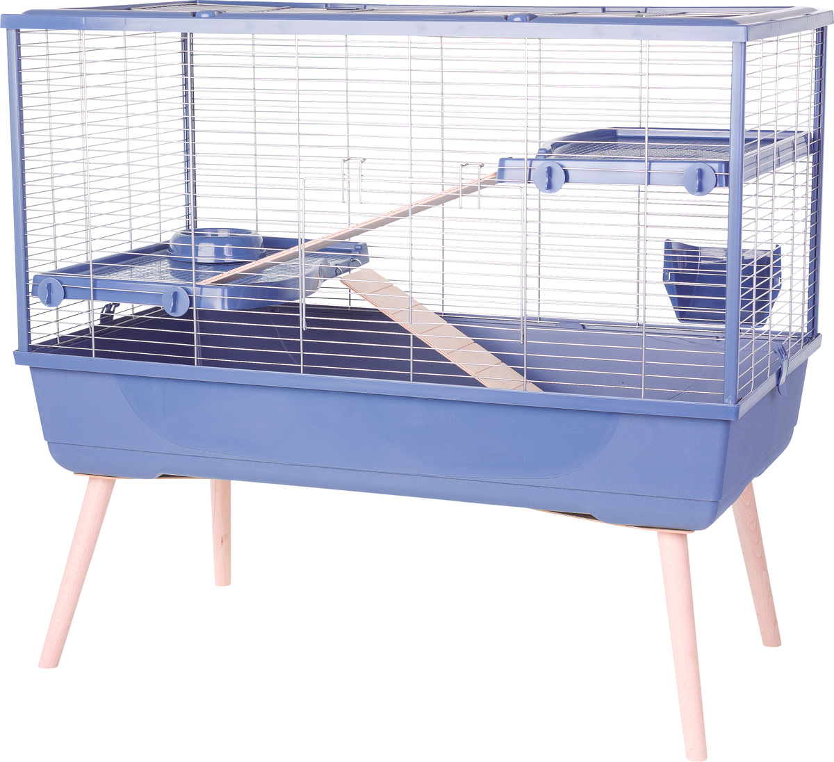 Käfig für Kaninchen und große Kleintiere - H92 cm à H114 cm - Zolux NEOLIFE blau