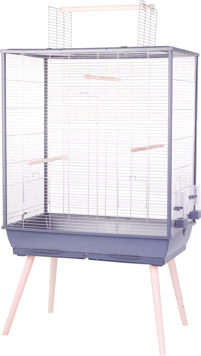 Cage pour perruches et grandes perruches - H130 cm à H152 cm - Zolux NEOLIFE grise