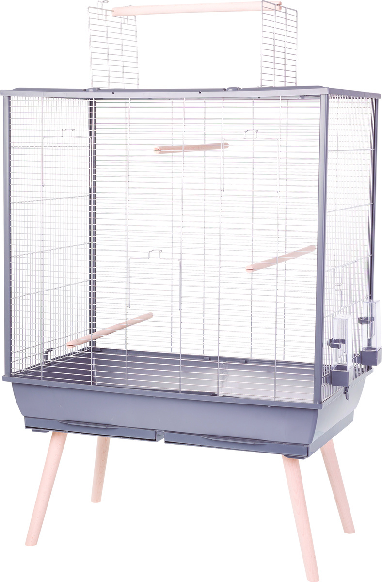 Cage pour perruches et grandes perruches - H130 cm à H152 cm - Zolux NEOLIFE grise