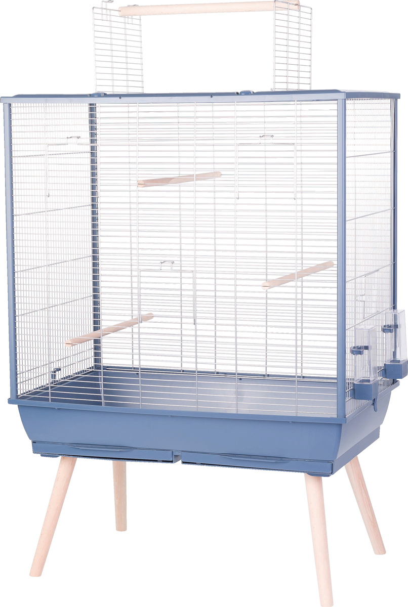 Cage pour perruches et grandes perruches - H130 cm à H152 cm - Zolux NEOLIFE bleue