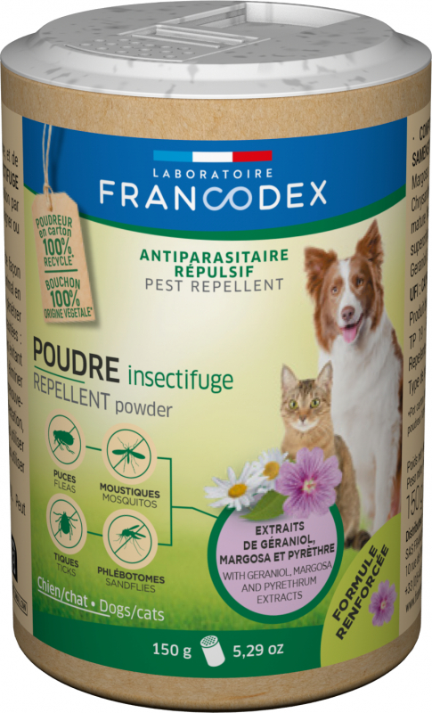 Francodex Repelente en polvo para perros y gatos