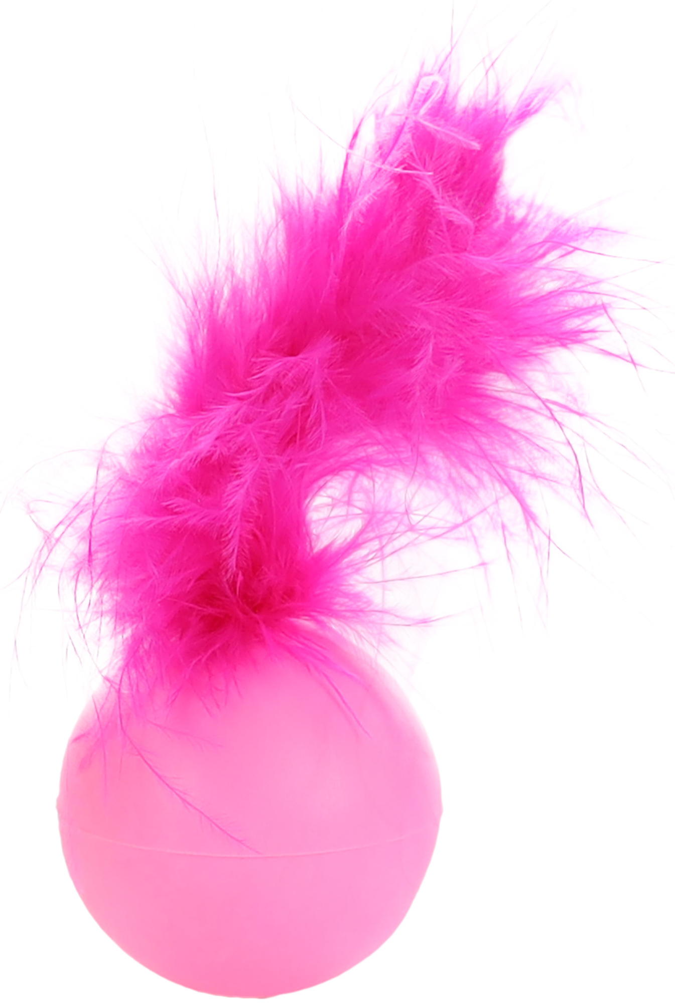 Balle en caoutchouc avec plume Flamingo pour chat
