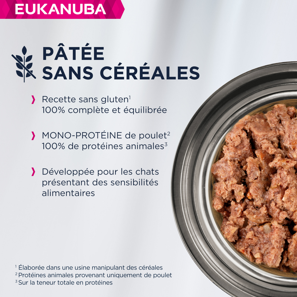Eukanuba pâtée sans céréales Mono Protéine Poulet pour chat adulte