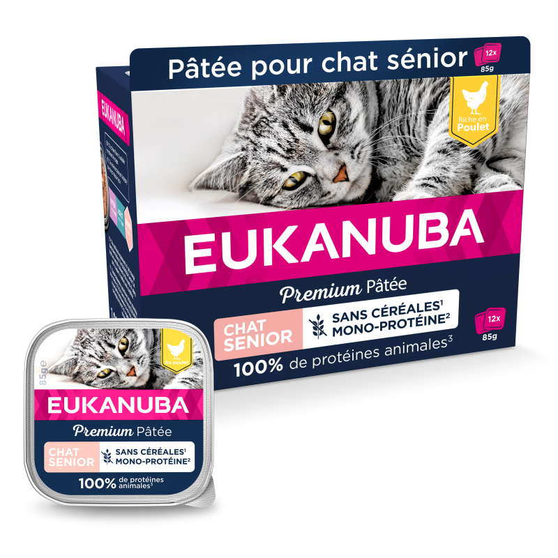 Eukanuba Senior Pollo Comida húmeda sin cereales para gatos mayores