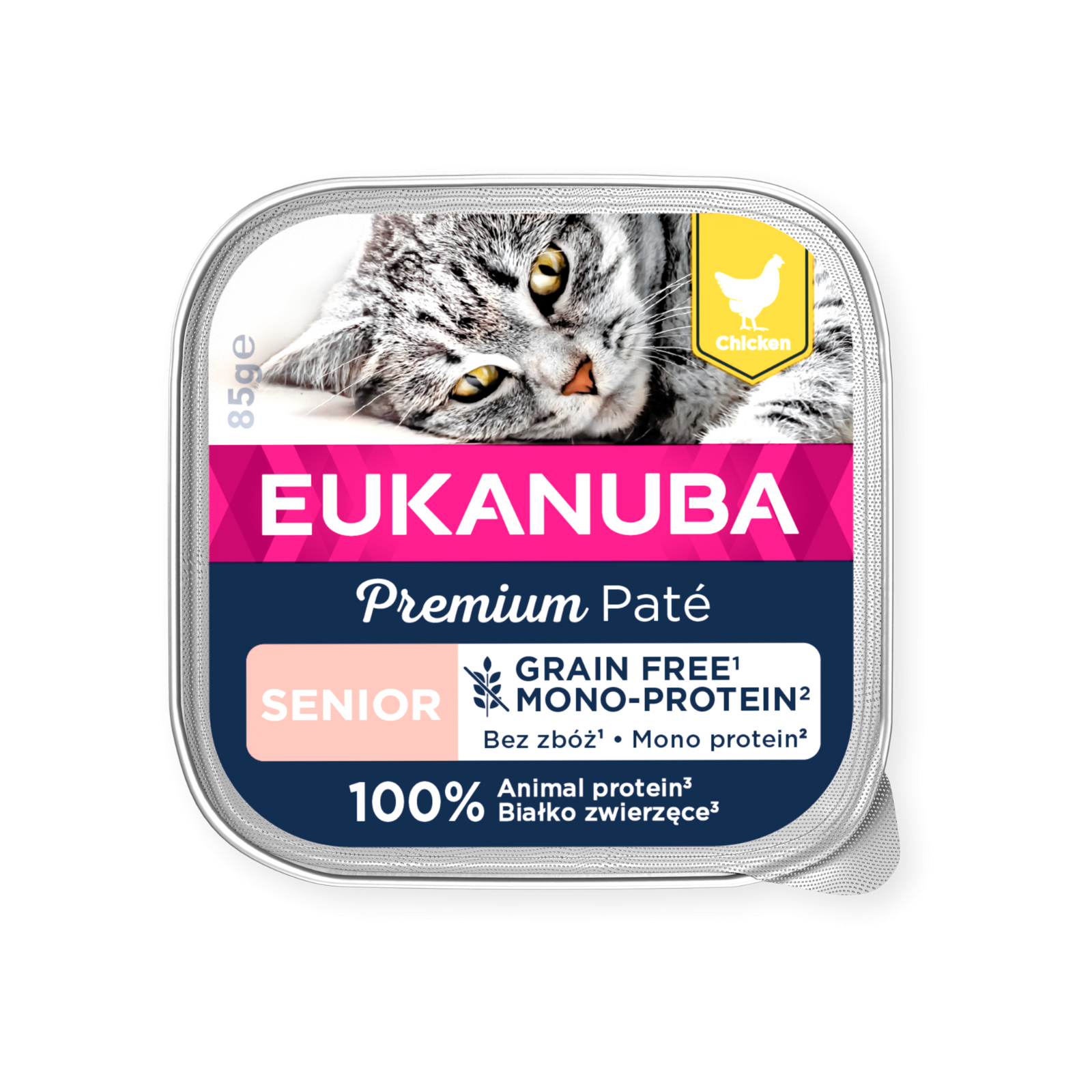 Eukanuba Senior getreidefreies Nassfutter Mono Protein mit Huhn für ältere Katzen