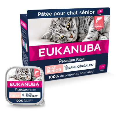 Eukanuba Premium Senior Salmón Comida húmeda para gatos mayores