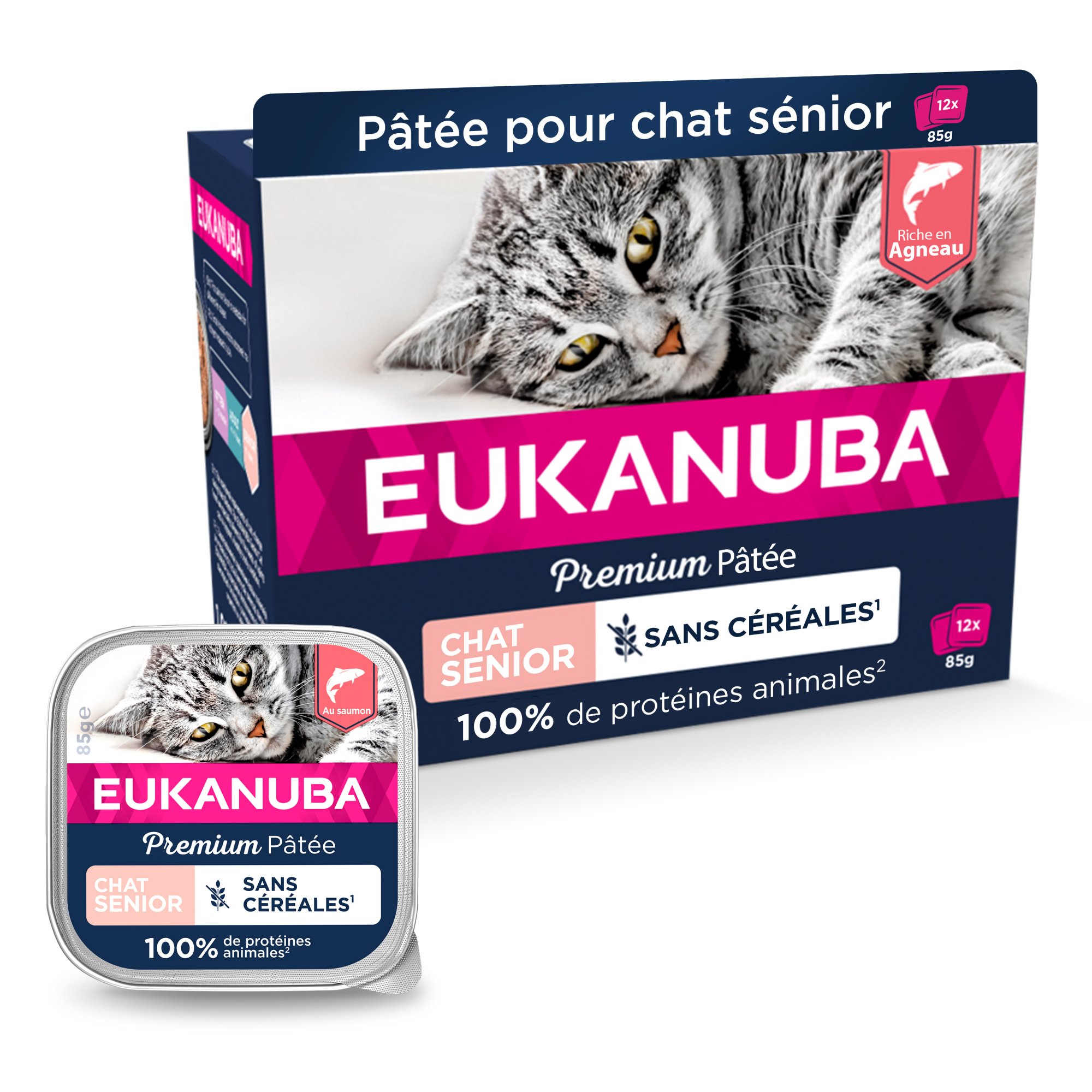 Eukanuba getreidefreies Nassfutter reich an Lachs für ältere Katzen