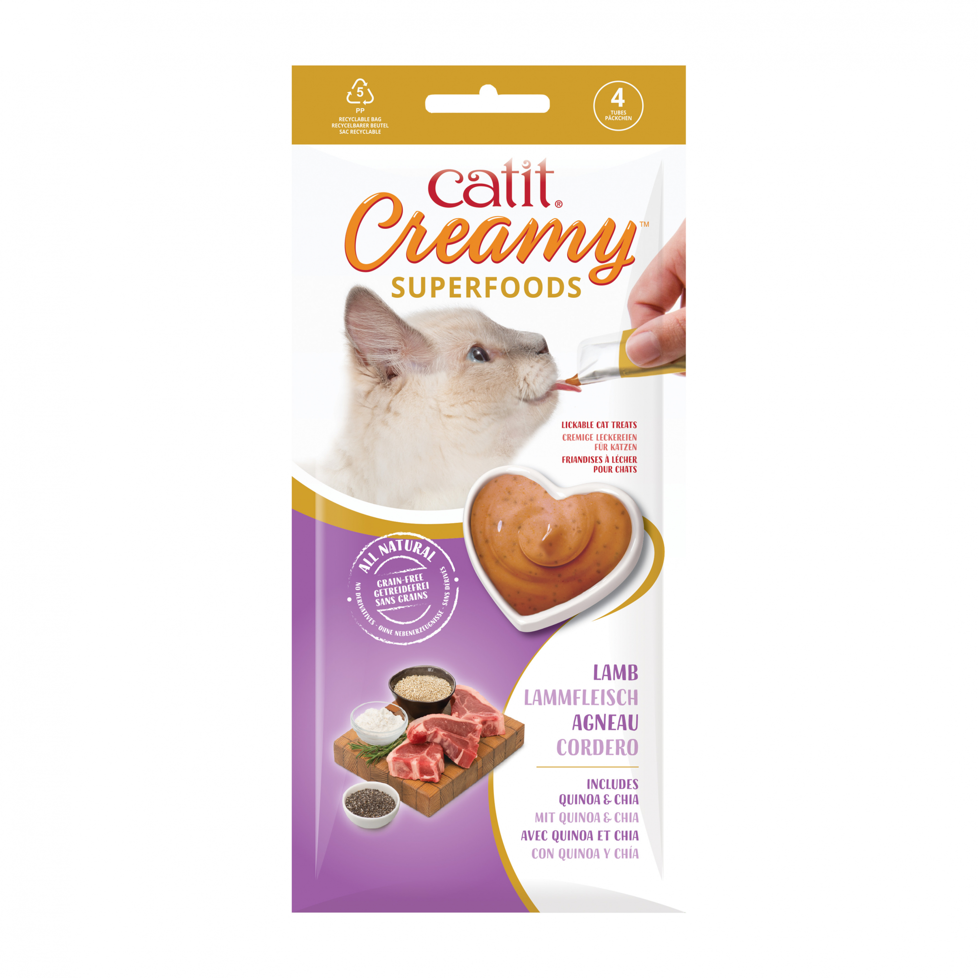 Catit Creamy Superfoods Snacks cremosos para gatos