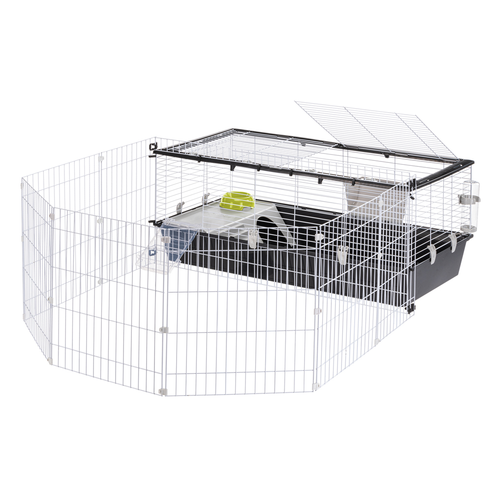 Cage avec enclos pour lapin et cochon d'Inde - H56 cm - Parkhome
