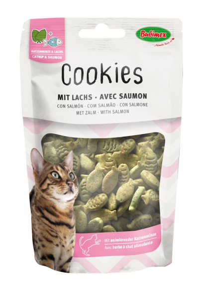 BUBIMEX Biscuits à l'herbe à chat et au saumon pour chat