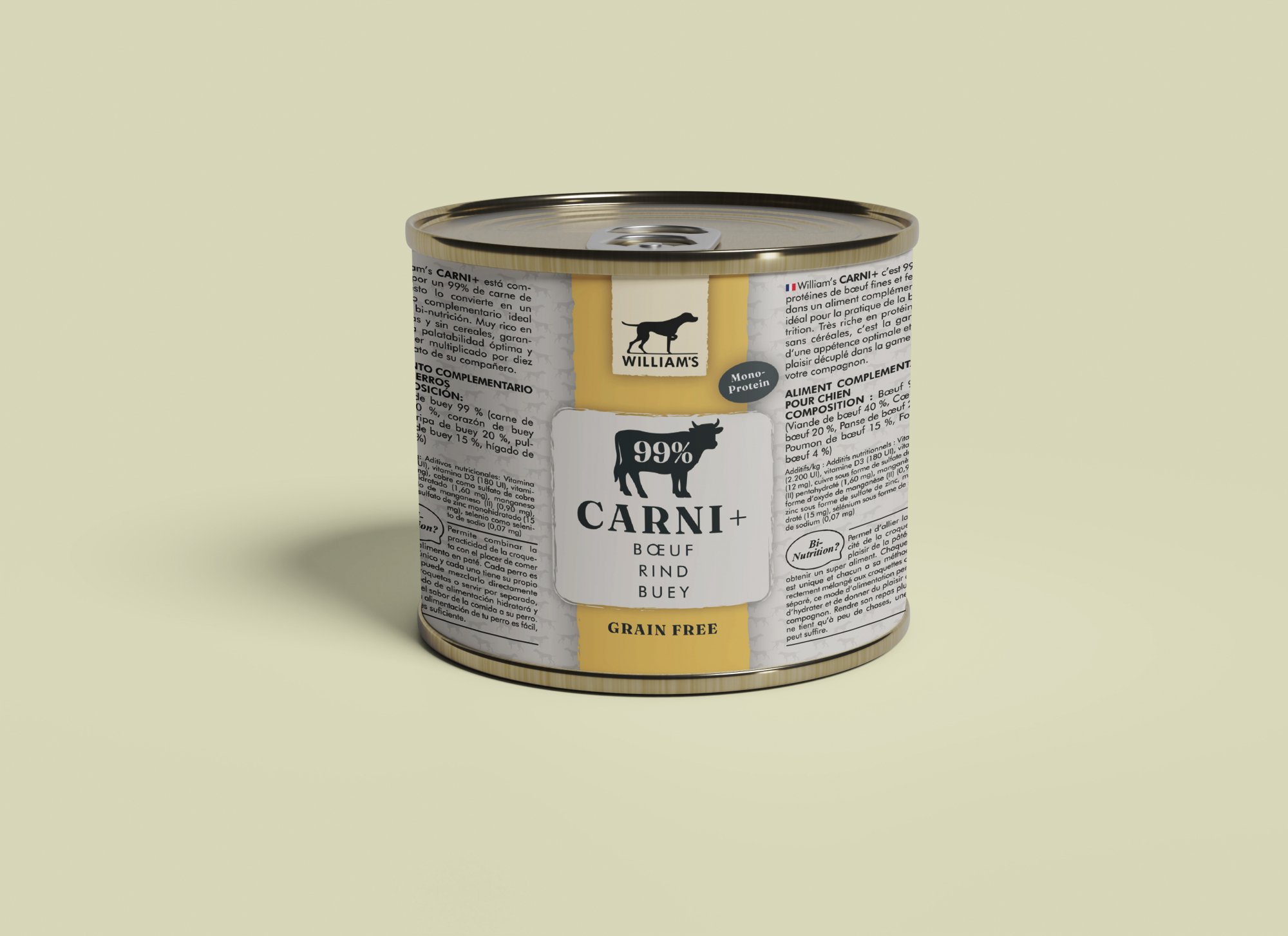 WILLIAM'S Carni+ getreidefreies Nassfutter für Hunde mit Rindfleisch