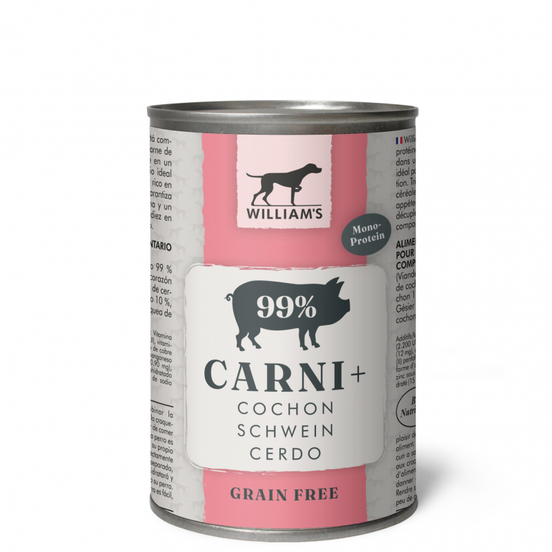 WILLIAM'S Carni+ Pâtée pour chien sans céréales au cochon