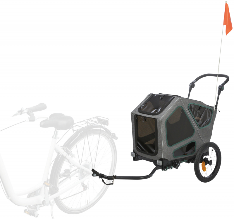 Carroça de bicicleta Trixie cinza/sálvia