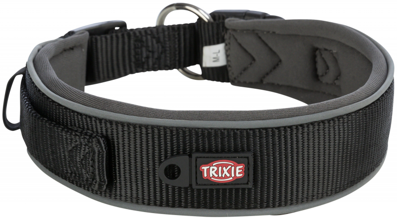 Trixie Premium halsband extra large - Zwart/Grijs Grafiet