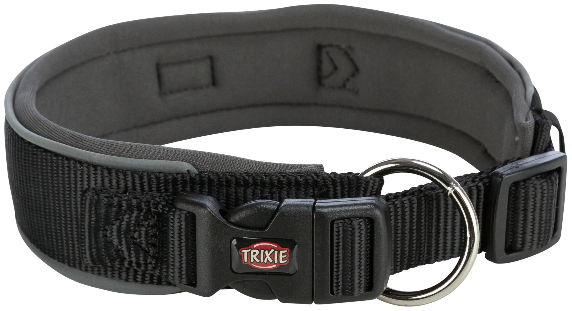 Trixie Premium Halsband extra large - Schwarz/Graphitgrau