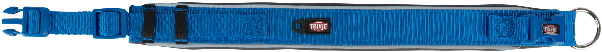 Trixie Premium Halsband extra groot - Koningsblauw/Grafietgrijs