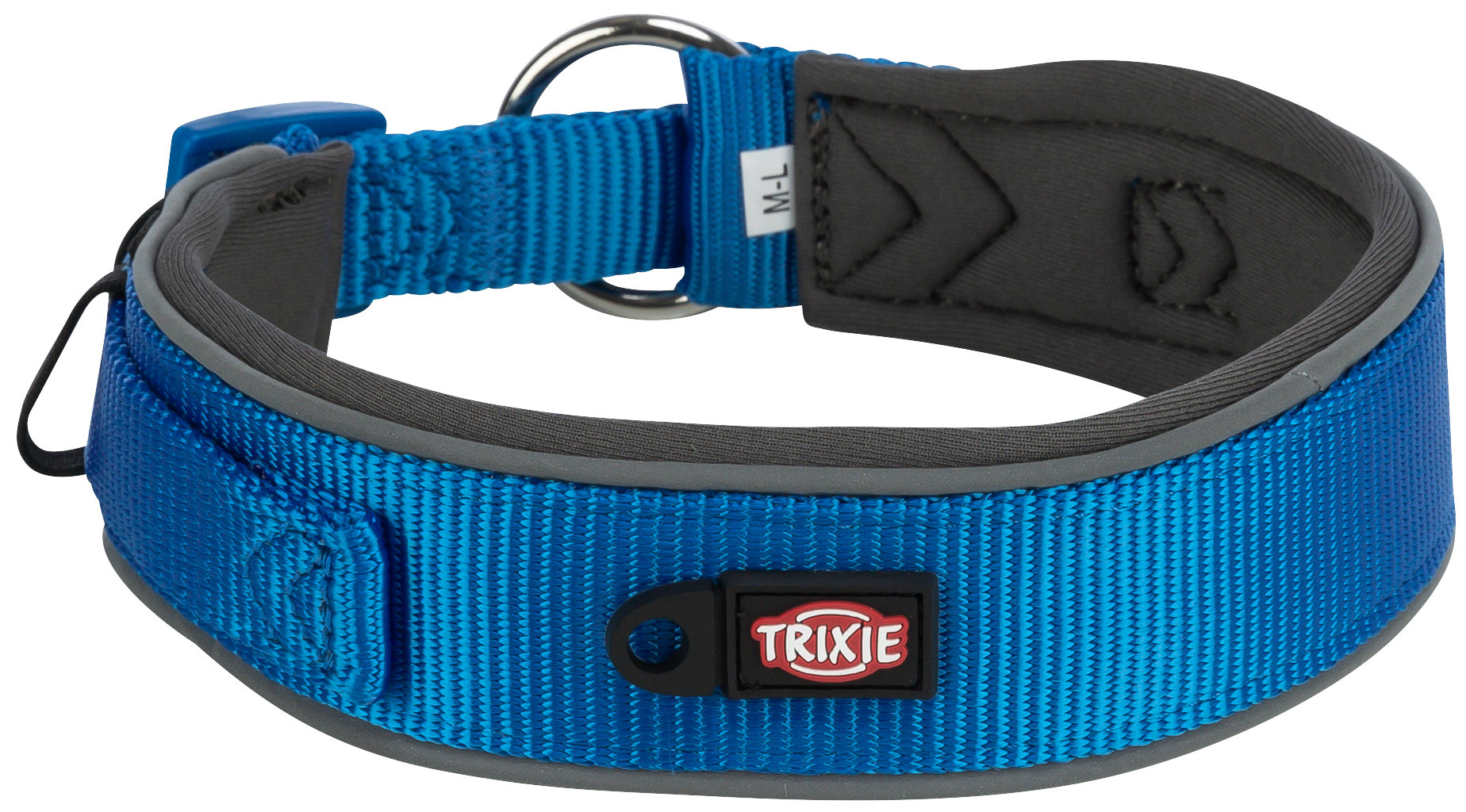 Trixie Premium Halsband extra groot - Koningsblauw/Grafietgrijs
