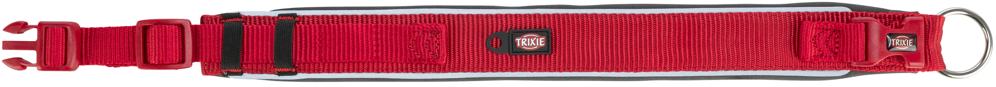 Trixie Premium coleira extra grande - Vermelho/Grafite Cinza