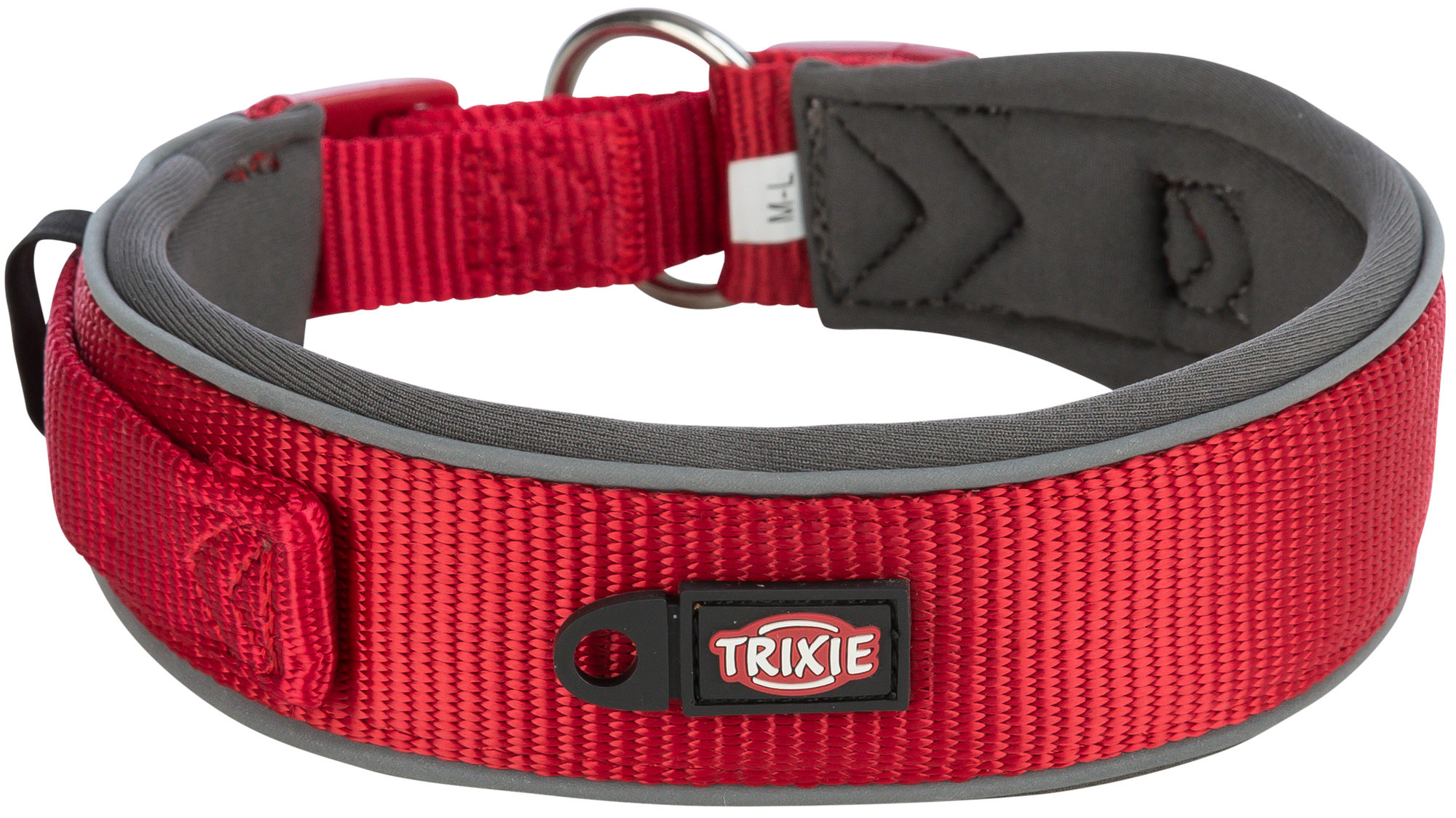 Trixie Premium collar extra grande - Rojo/Gris Grafito